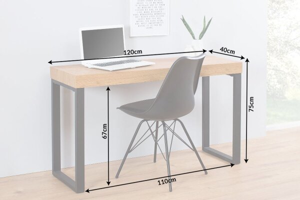 Bureau MDF fer 120 x 75 cm design industriel