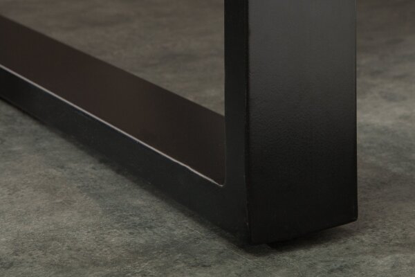 Table de bar bois mangue métal 120 x 80 cm piètement traîneau