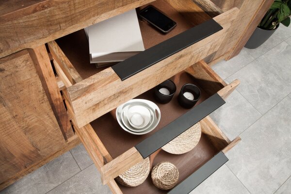 Buffet en bois de manguier 174 x 76 cm fait main tiroirs portes