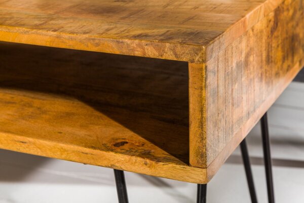 Table basse mangue bois métal 100 x 50 cm