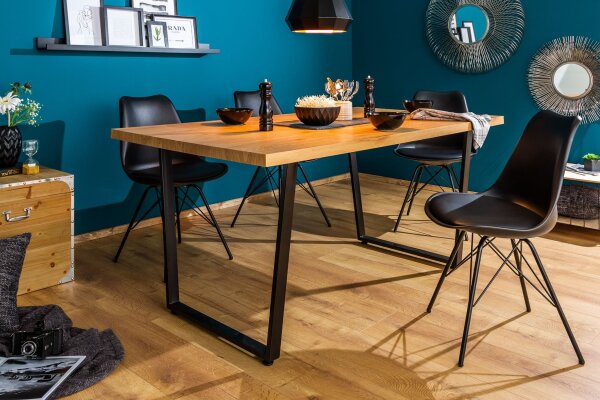 Table de salle à manger 160 x 90 cm piétement traîneau design industriel