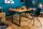 Table de salle à manger 160 x 90 cm piétement traîneau design industriel