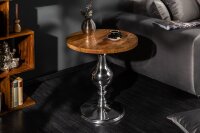 Table dappoint mangue bois aluminium en chrome naturel...
