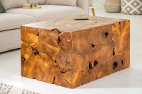Table basse en teck naturel 90 x 60 cm artisanale