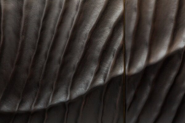 Sideboard noir or 177 x 76 cm fait main grand bois métal