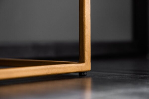 Sideboard noir or 177 x 76 cm fait main grand bois métal