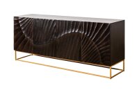 Sideboard noir or 177 x 76 cm fait main grand bois...