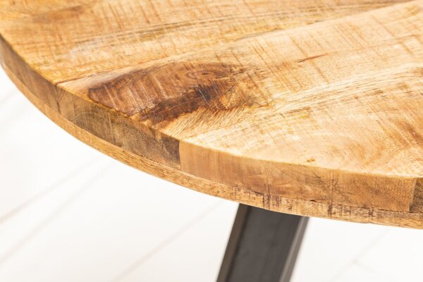 Table à manger mangue bois métal 80 x 80 cm ronde