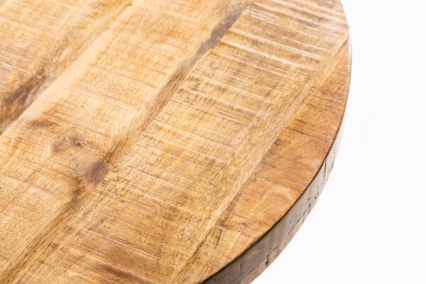 Table à manger mangue bois métal 80 x 80 cm ronde