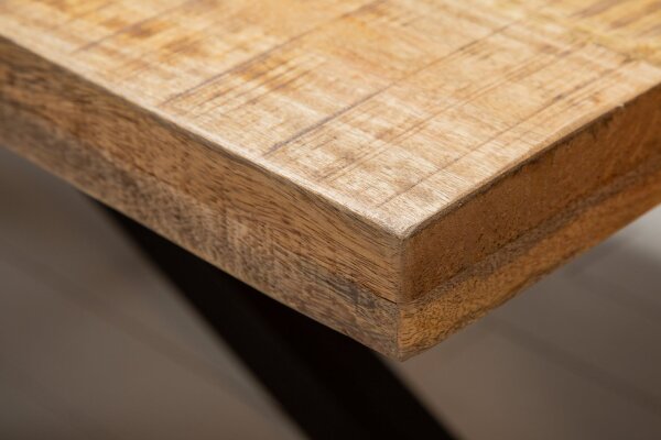 Table de salle à manger mangue bois métal 180 x 90 cm design industriel