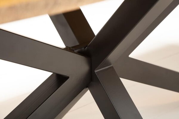 Table de salle à manger mangue bois métal 180 x 90 cm design industriel