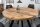 Table de salle à manger ronde Ø 120 cm bois de manguier métal design industriel