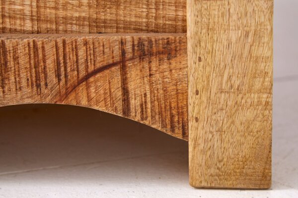 Table basse avec tiroir Mango bois métal naturel 70x70 cm