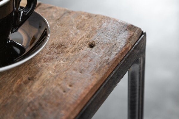 Table dappoint Bois recyclé Métal 40x40 cm Artisanat