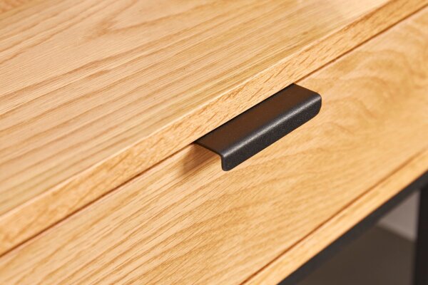 Table de nuit avec tiroir Placage bois véritable Métal