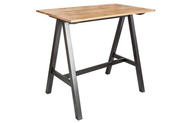 Table de bar bois (chêne sauvage) métal 120 x 70 cm