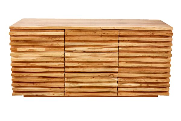 Buffet en bois largeur 160 cm H : 75 cm 3D Portes Moderne
