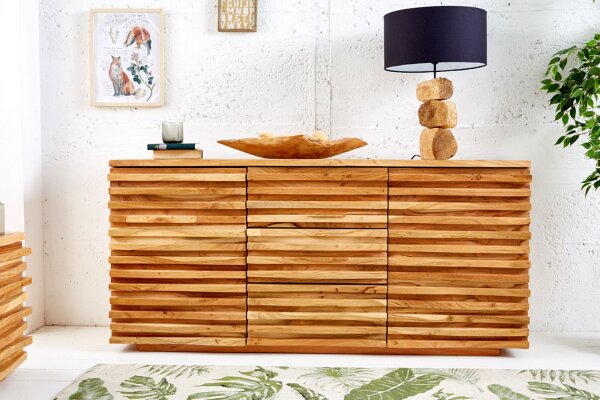 Buffet en bois largeur 160 cm H : 75 cm 3D Portes Moderne