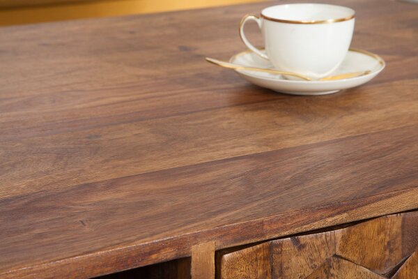 Table basse avec tiroir en bois de sheesham naturel 110x60 cm