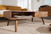 Table basse avec tiroir en bois de sheesham naturel...