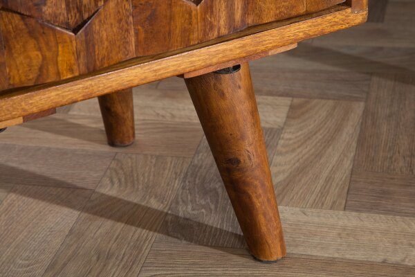 Table de chevet avec tiroir en bois de sheesham naturel 40x35 cm