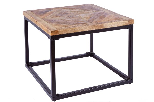 Table dappoint mangue bois métal 60 x 60 cm