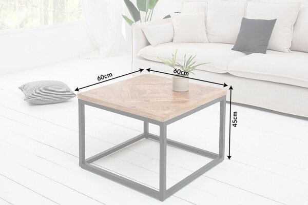 Table dappoint mangue bois métal 60 x 60 cm