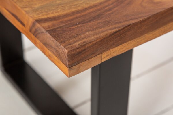 Table basse en bois de sheesham et métal 100 x 60 cm