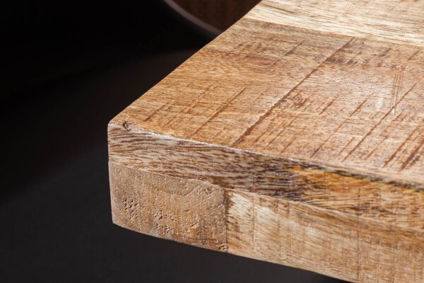 Table de salle à manger mangue bois métal 140 x 80 cm piétement traîneau
