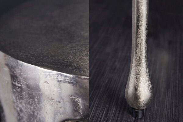 Table dappoint en aluminium argenté 37 x 37 cm