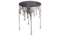 Table dappoint en aluminium argenté 37 x 37 cm