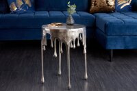 Table dappoint en aluminium argenté 37 x 37 cm
