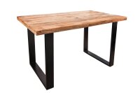 Table de salle &agrave; manger mangue bois m&eacute;tal...