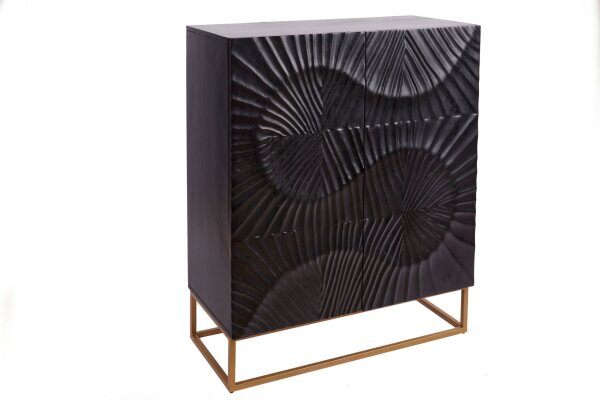 Highboard noir or 100 x 120 cm travail manuel bois métal