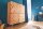 Highboard bois acacia 118 x 140 cm façade 3D tiroirs portes