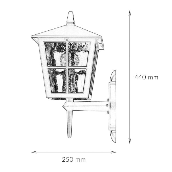 Lanterne dextérieur Noir Aluminium IP43 Rustique LUDGER