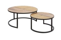 Table basse 2 pièces rotin mangue bois...