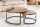 Table basse 2 pièces rotin mangue bois métal rond