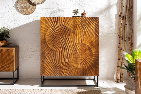 Highboard bois métal 100 x 120 cm travail manuel décoratif