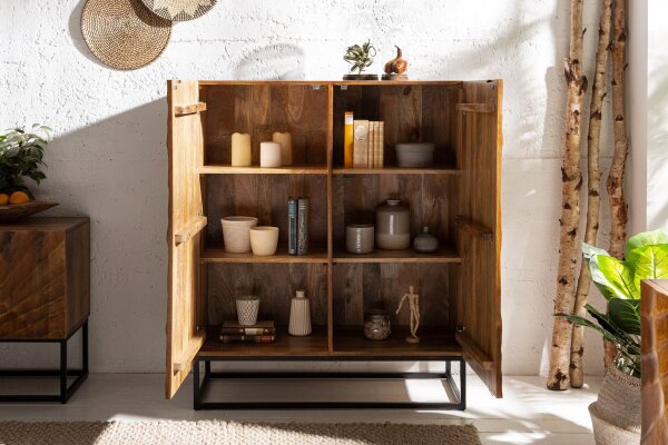 Highboard bois métal 100 x 120 cm travail manuel décoratif