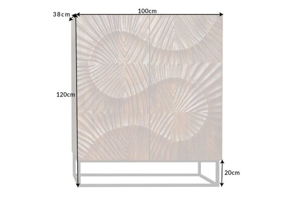 Highboard bois métal 100 x 120 cm travail manuel décoratif
