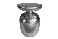 Table dappoint en métal argenté 36x36 cm...