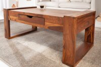 Table basse avec tiroir en bois de sheesham naturel...