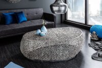 Table basse en métal argenté 122 x 122 cm...