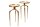 Set de 2 tables dappoint en métal doré rond fait main