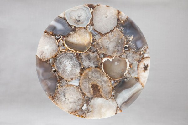 Table dappoint agate métal multicolore or 35x35 cm