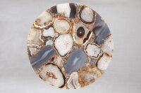 Table dappoint agate métal multicolore or 35x35 cm