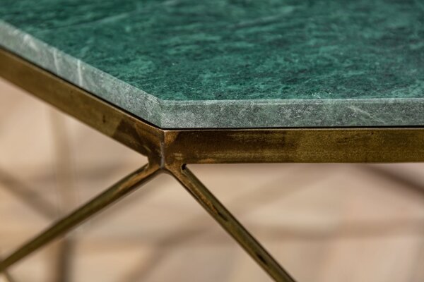 Table basse en marbre métal gris noir 70 x 70 cm