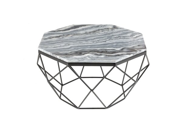Table basse en marbre métal vert noir 70 x 70 cm