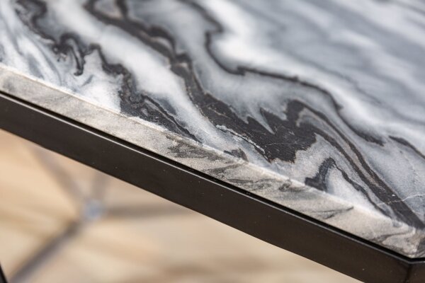 Table basse en marbre métal vert noir 70 x 70 cm